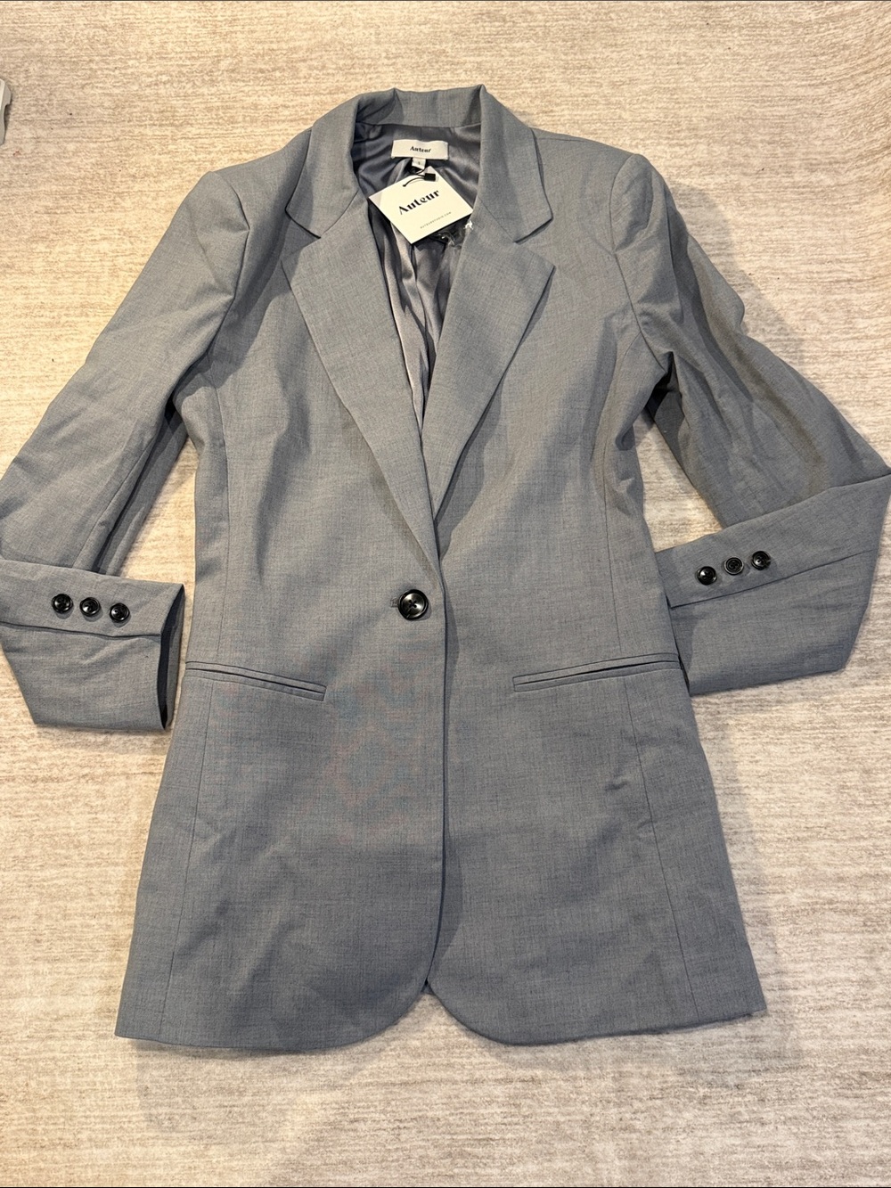 NWT Auteur Juliette Blazer women’s small in blue Grey